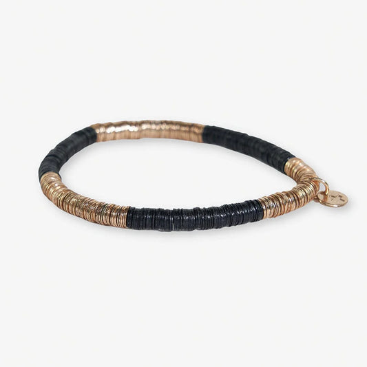 Grace Stretch Bracelet - Black & Gold