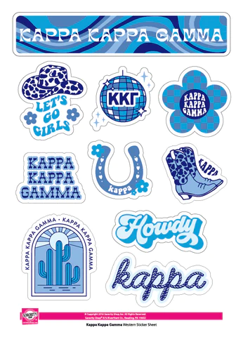 Western Sticker Sheet - Kappa Kappa Gamma