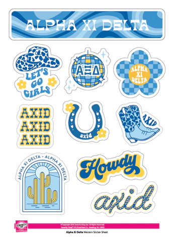 Western Sticker - Alpha Xi Delta