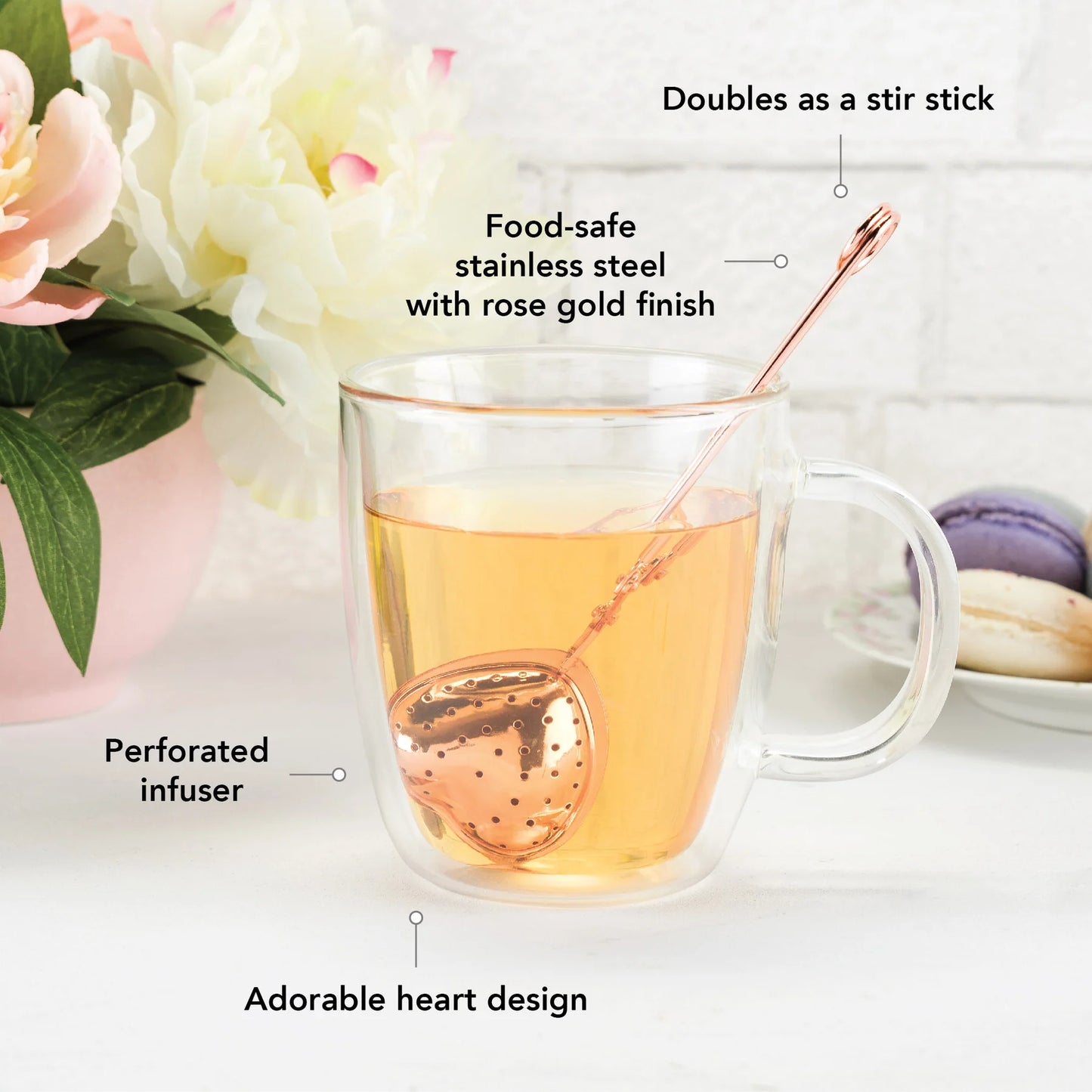 Rose Gold Heart Tea Infuser