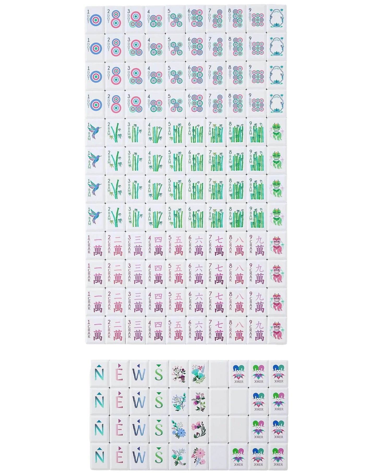 Mahjong Tile Set - Jardin Debutante