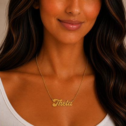Theta Retro Gold Necklace