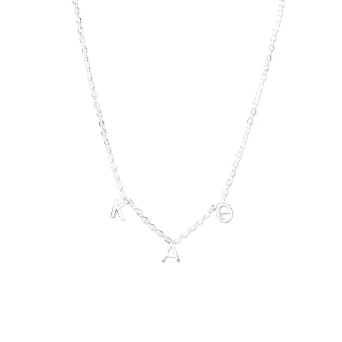 Theta Silver Letter Necklace