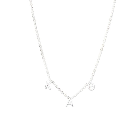 Theta Silver Letter Necklace