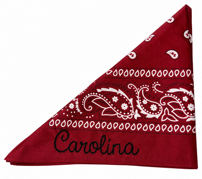 Carolina Embroidered Bandana - Garnet