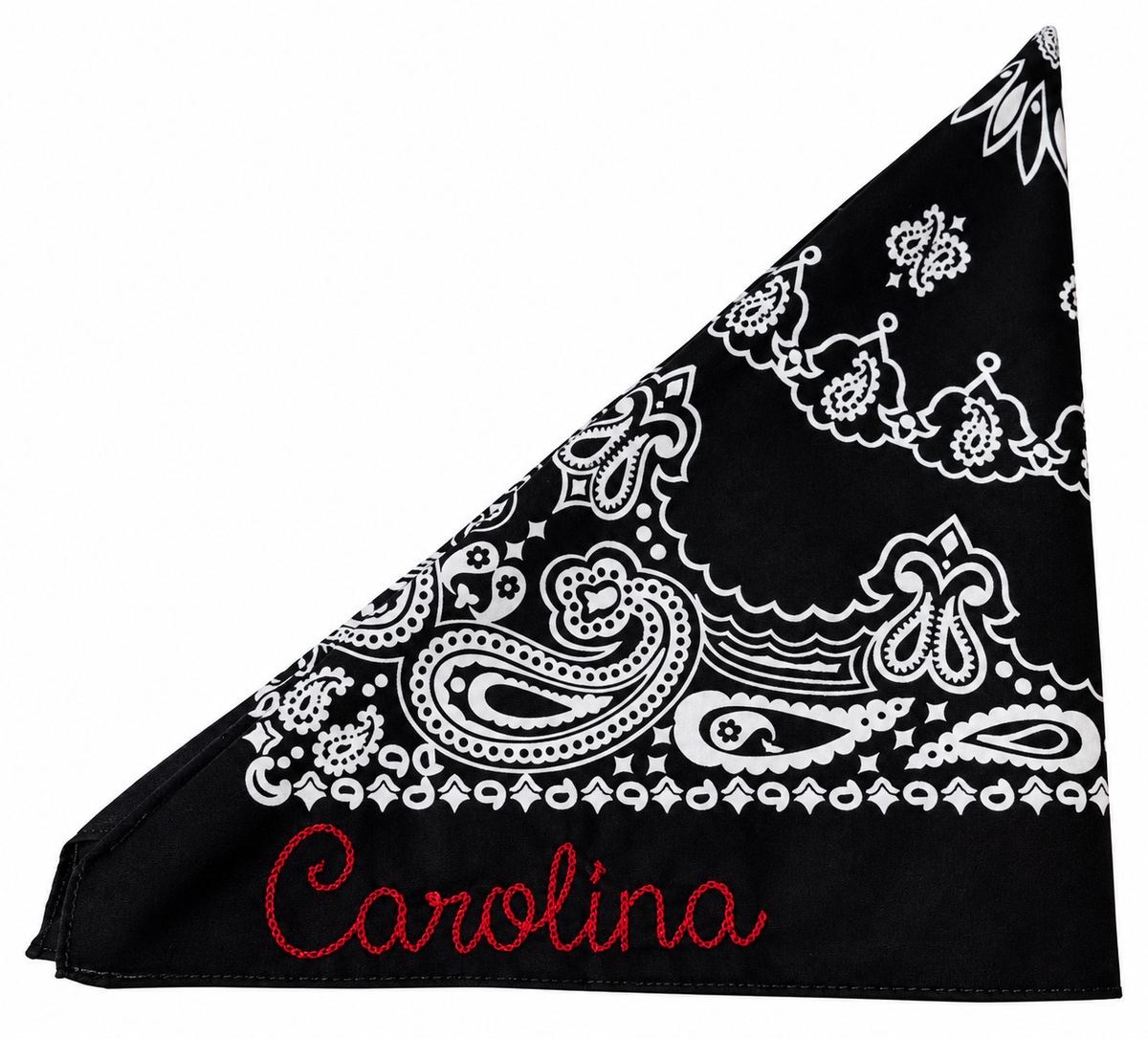 Carolina Embroidered Bandana - Black