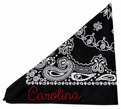 Carolina Embroidered Bandana - Black