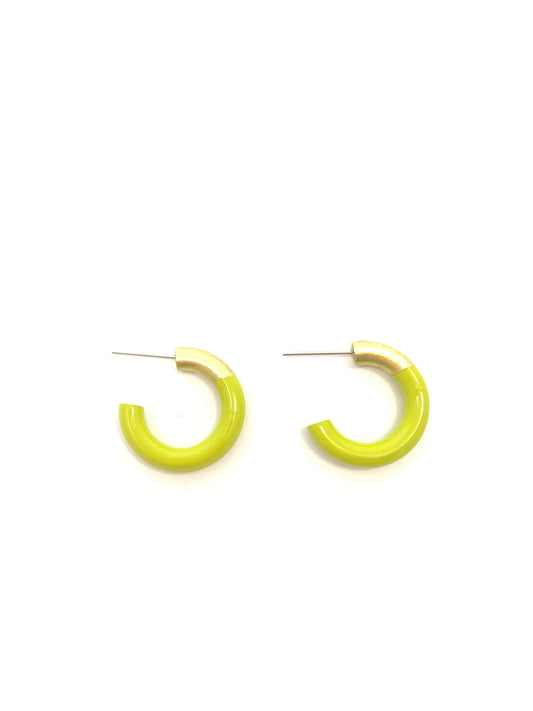 Liz Small Hoops - Lime