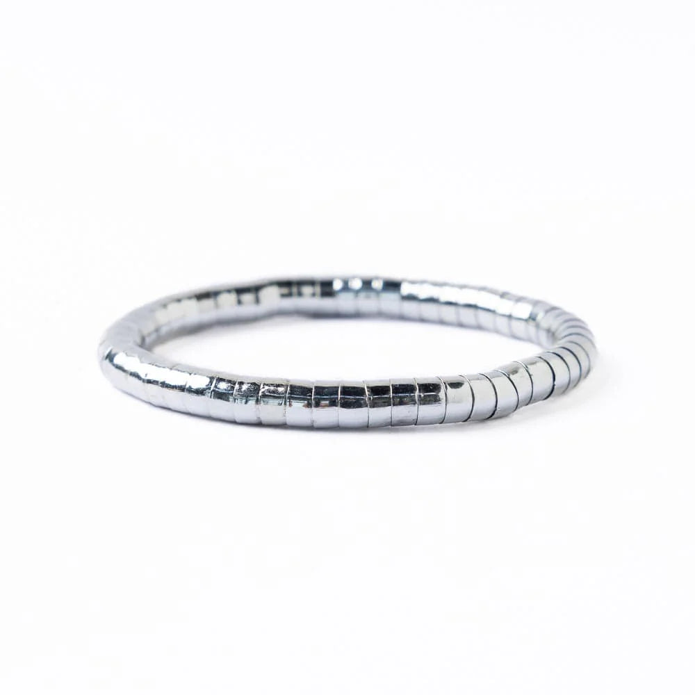 Lucille Round Stretch Bracelet - Silver