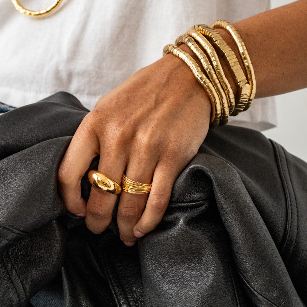 Lucille Square Stretch Bracelet - Gold