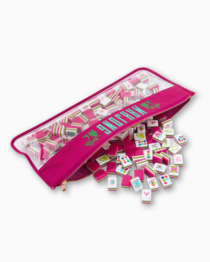 Mahjong Bag - Magenta Pagoda