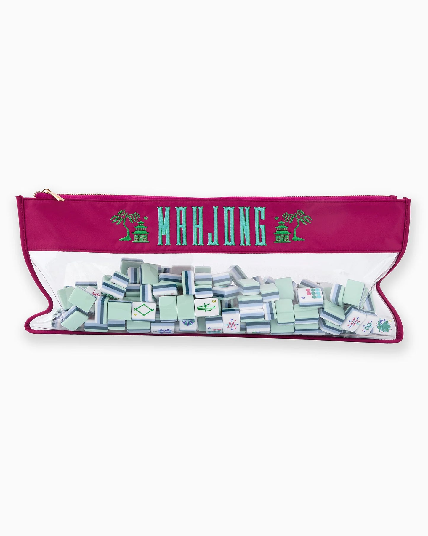 Mahjong Bag - Magenta Pagoda