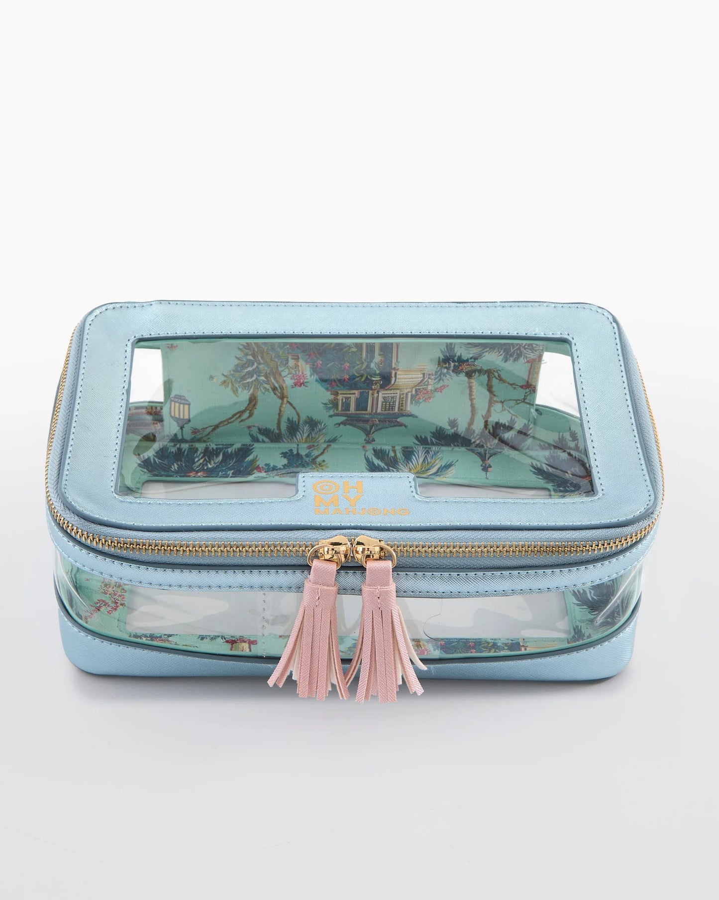 Mahjong Tile Storage Bag - Metallic Light Blue
