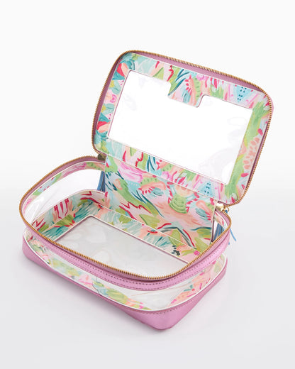 Mahjong Tile Storage Bag - Metallic Light Pink