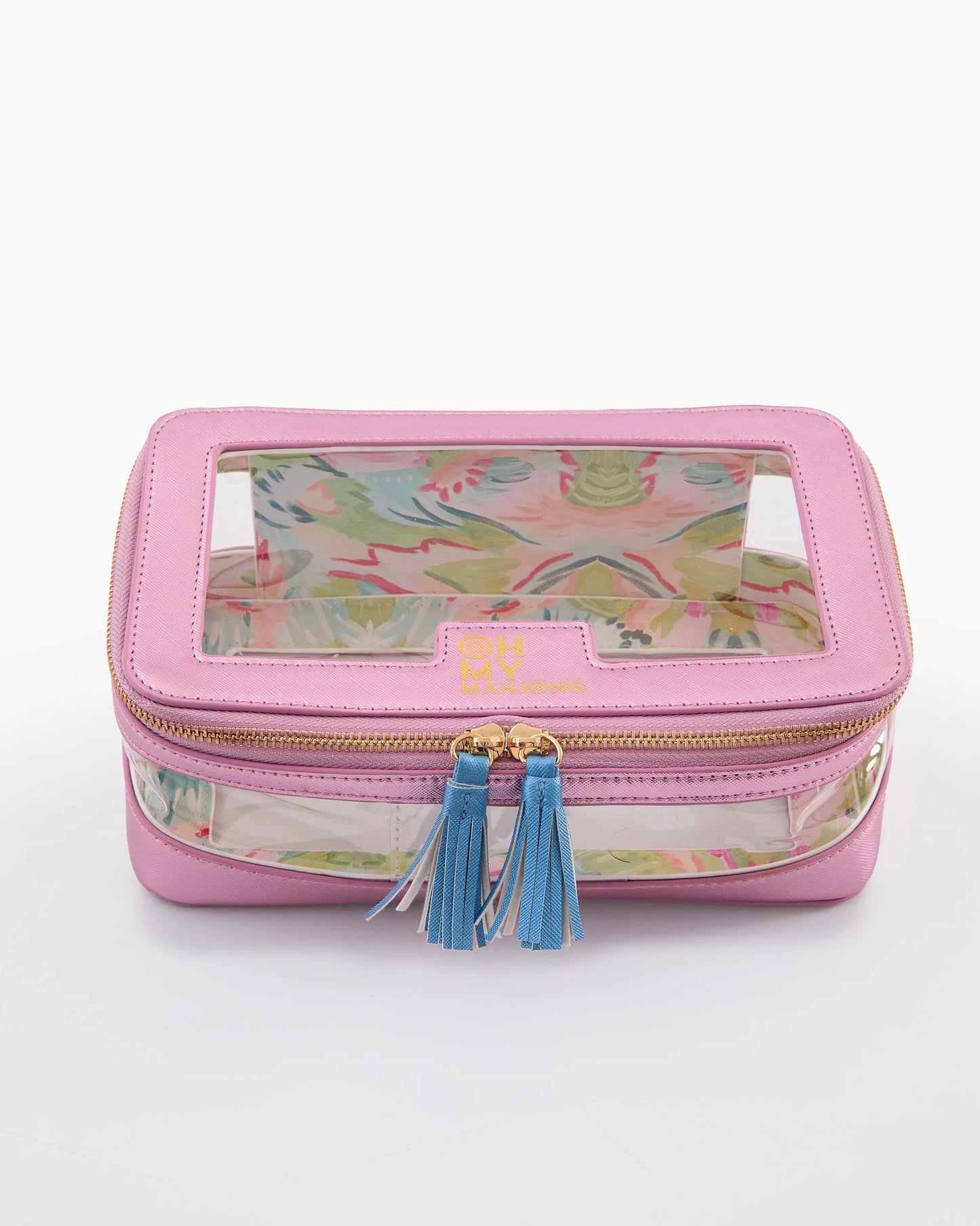 Mahjong Tile Storage Bag - Metallic Light Pink