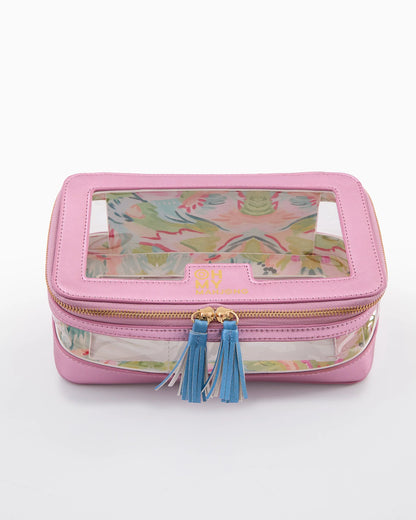 Mahjong Tile Storage Bag - Metallic Light Pink