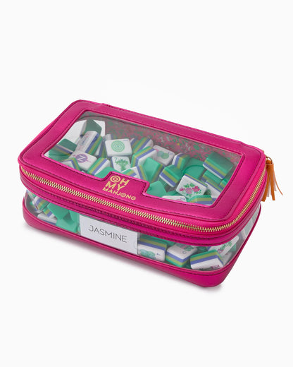 Mahjong Tile Storage Bag - Metallic Pink