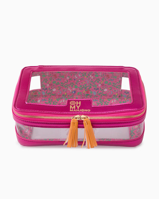 Mahjong Tile Storage Bag - Metallic Pink