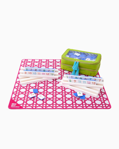 Mahjong Mat - Mini Pink Cane