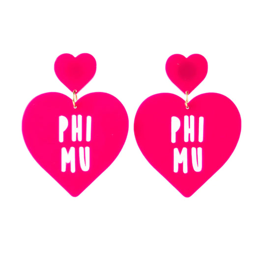 Heart Earrings - Phi Mu