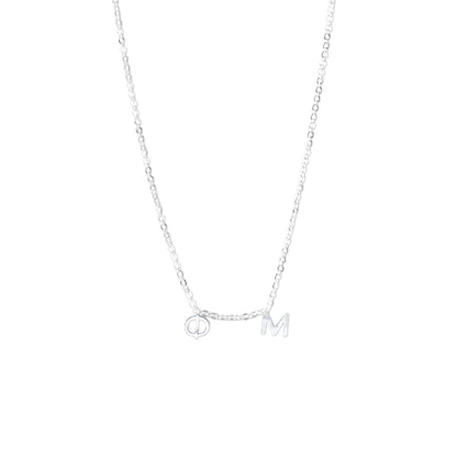 Phi Mu Silver Letter Necklace