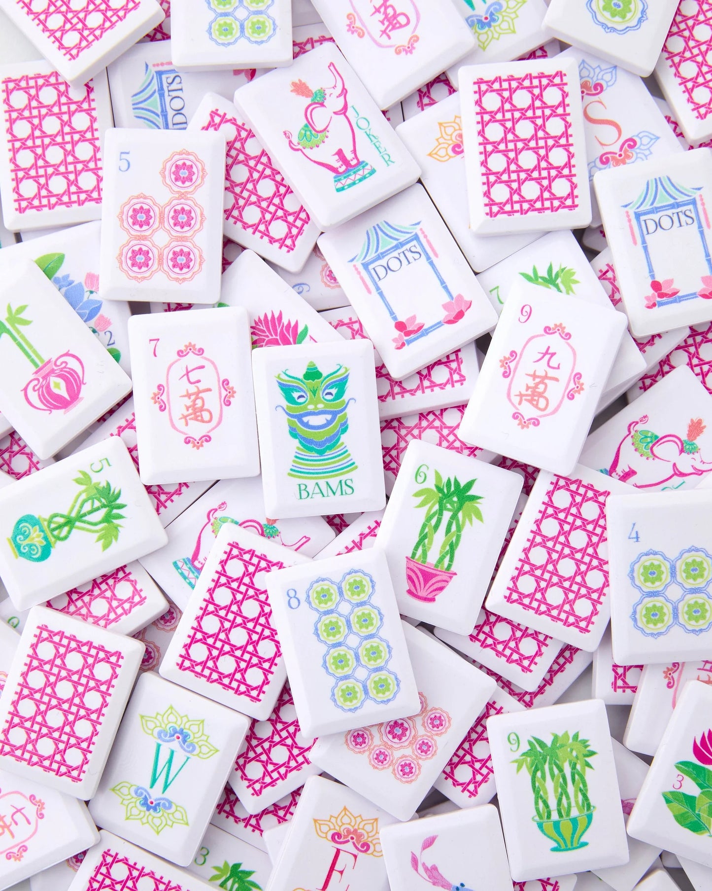 Mahjong Tile Set - Poppy Debutante