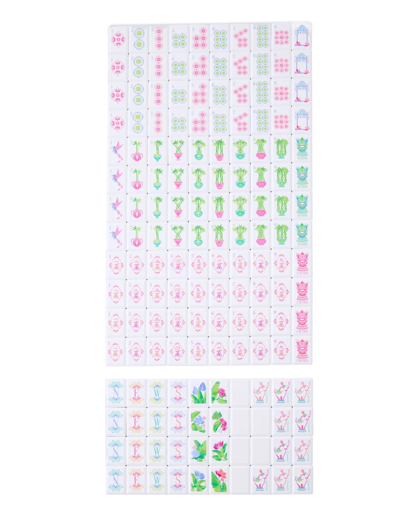Mahjong Tile Set - Poppy Debutante