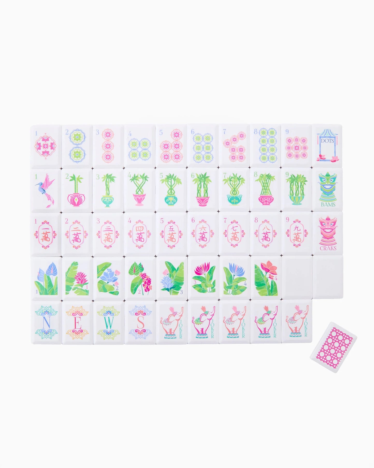 Mahjong Tile Set - Poppy Debutante