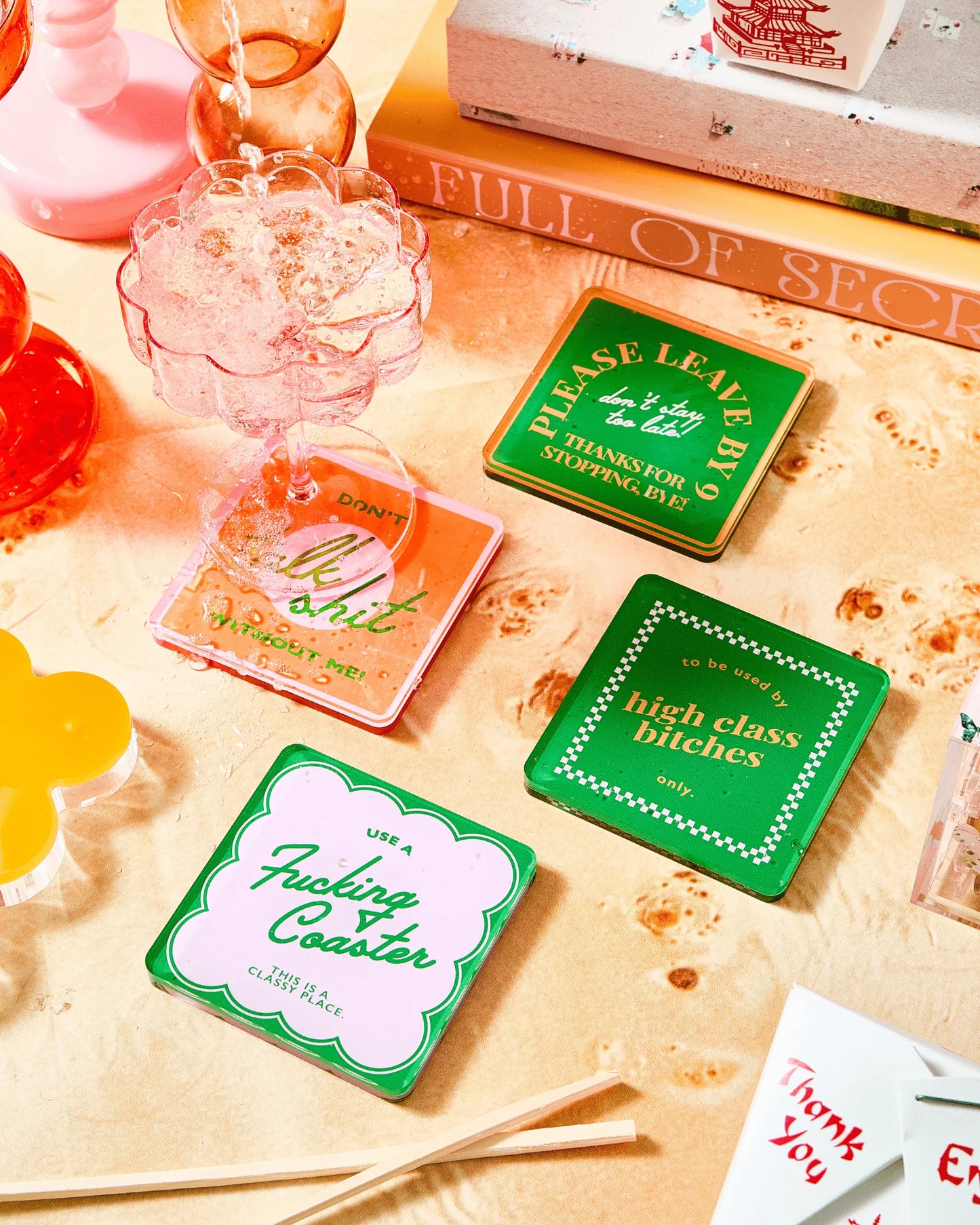 Snarky Orange Coasters