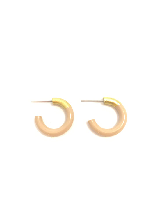 Liz Small Hoops - Tan