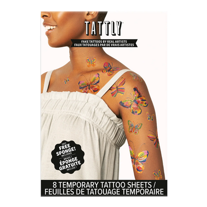 Fluttering Colors Tattoos - Set of 8