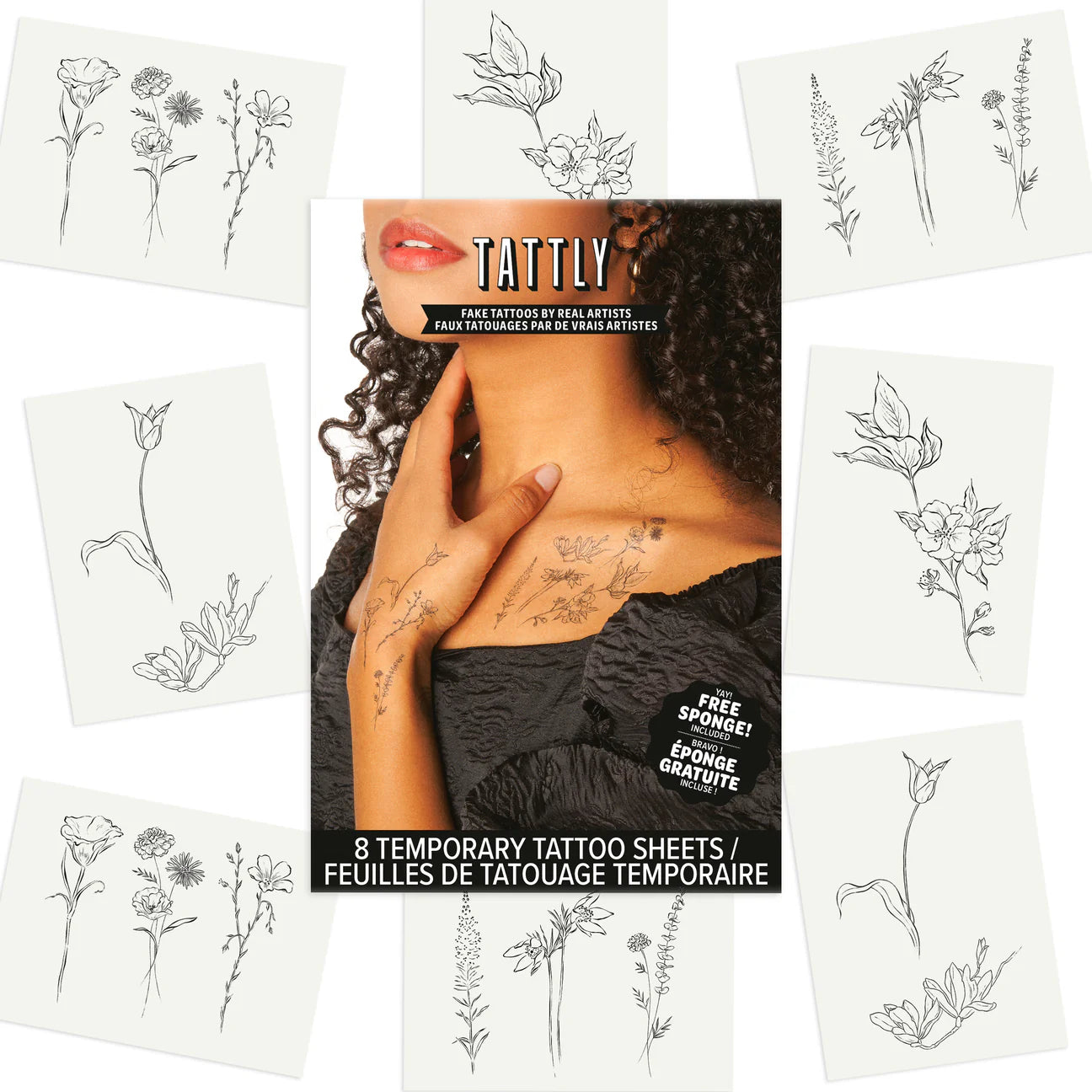 Fine Florals Tattoos - Set of 8