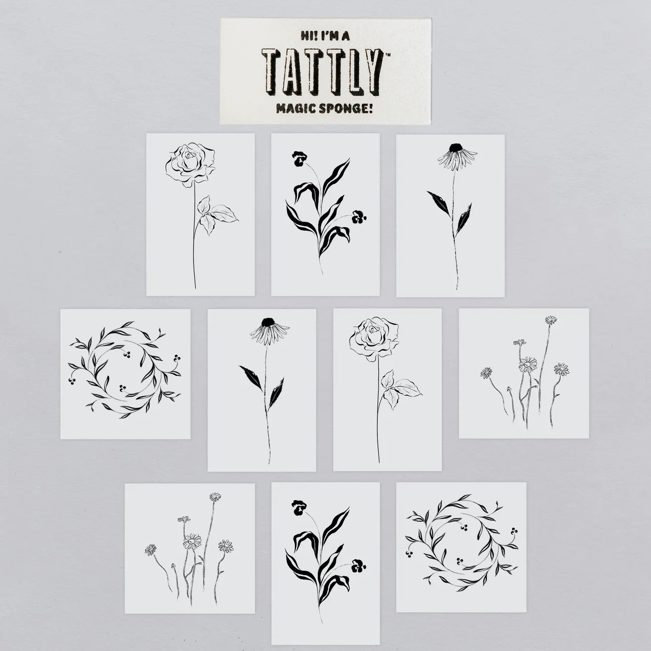 Tiny Flower Fest Tattoo Tin - Set of 10
