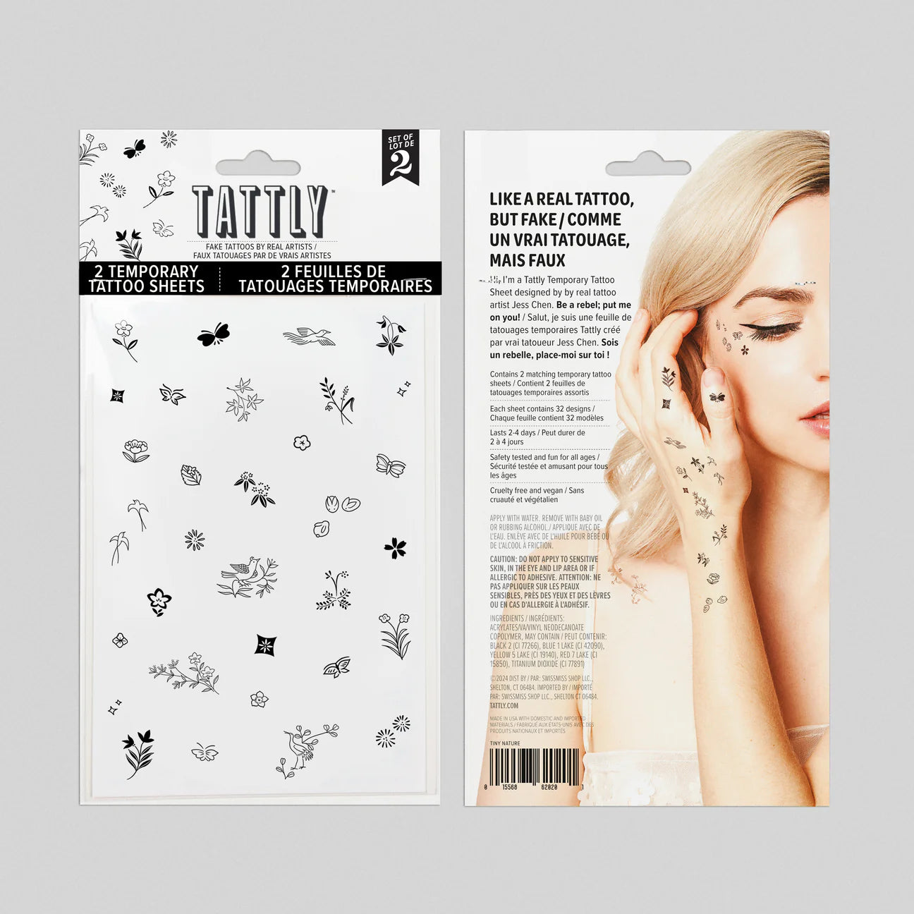 Tiny NatureTattoo Sheet - Set of 2