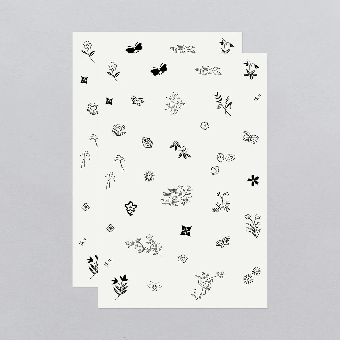 Tiny NatureTattoo Sheet - Set of 2