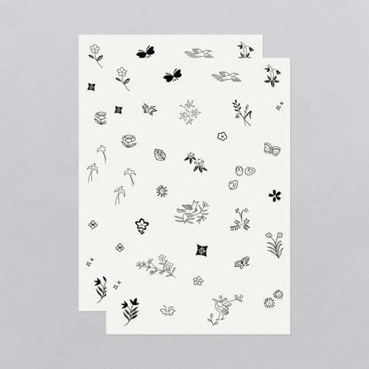 Tiny NatureTattoo Sheet - Set of 2
