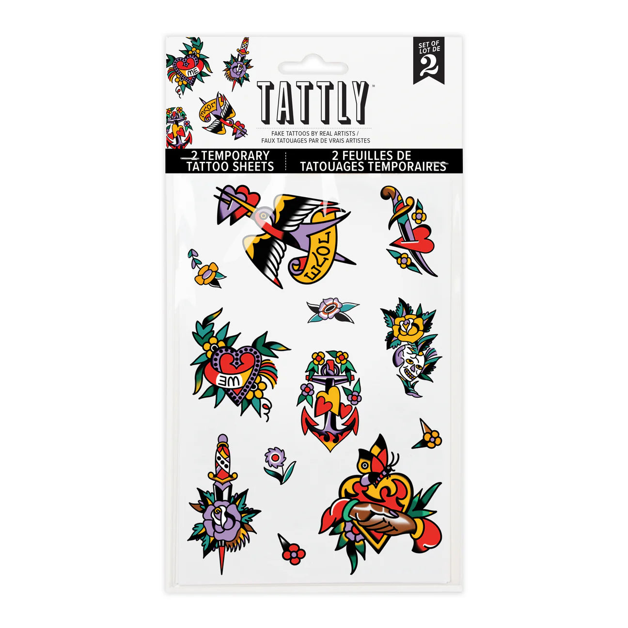 Love Motif Tattoo Sheet - Set of 2