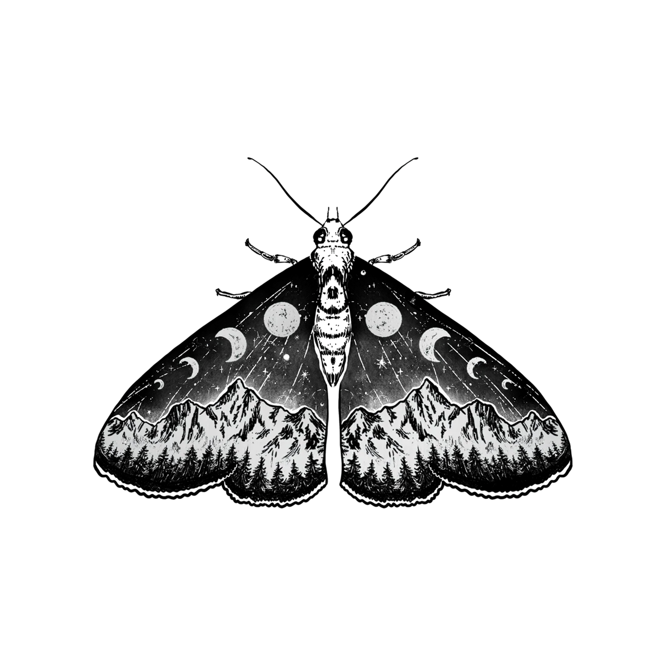 Mystic Moth Tattoo - Set of 2