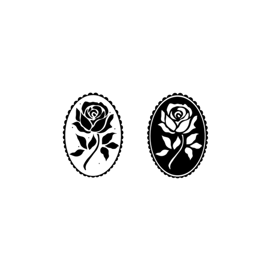 Floral Cameos Tattoo - Set of 2