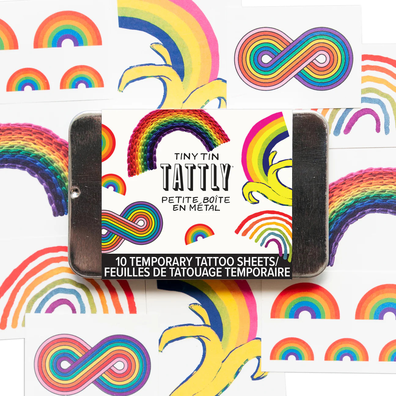 Tiny Rainbow Tattoo Tin - Set of 10
