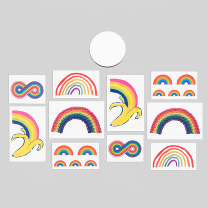 Tiny Rainbow Tattoo Tin - Set of 10