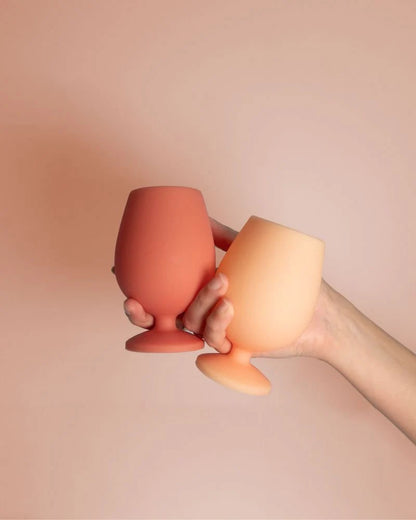 terra + peach | stemm | silicone unbreakable wine glasses