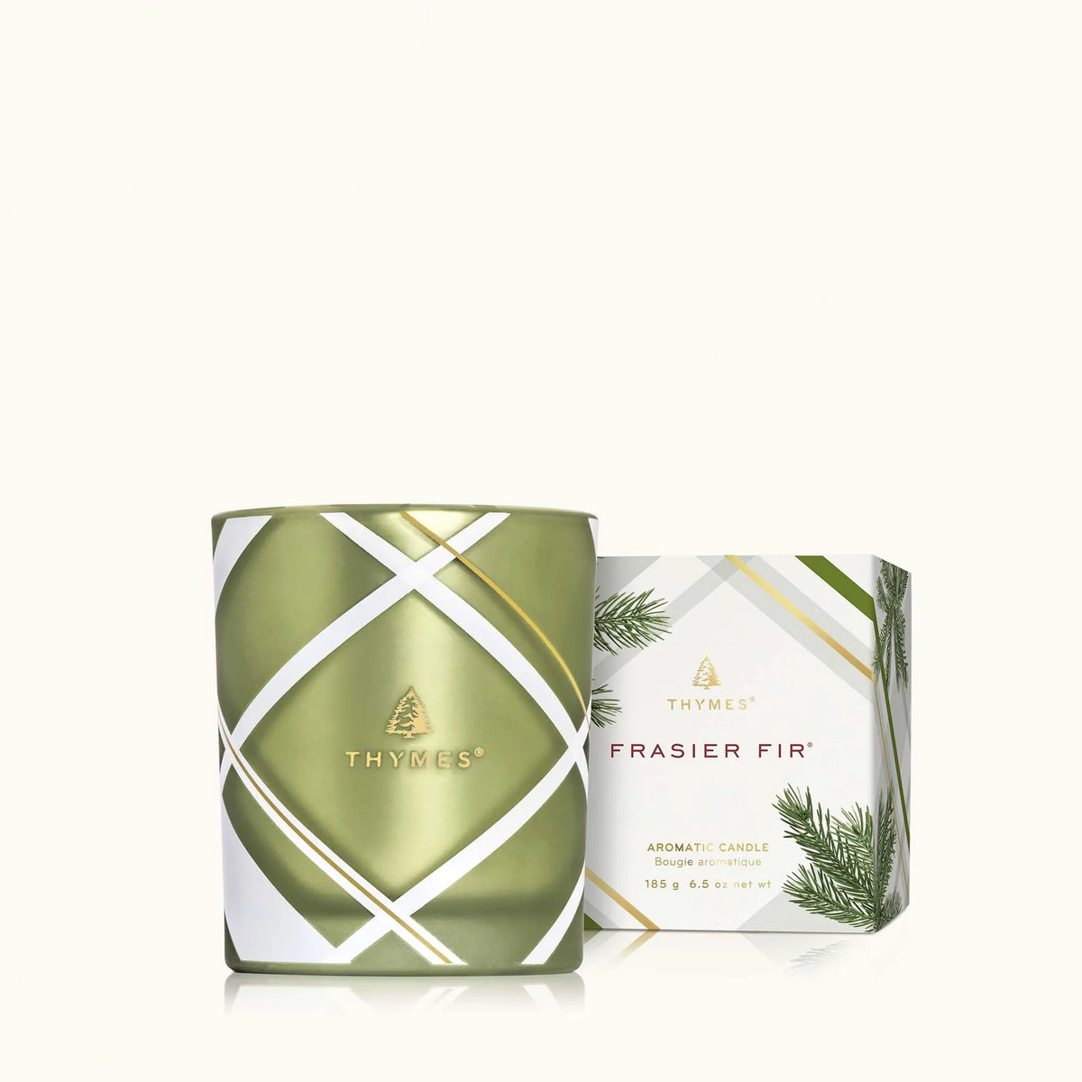 Frasier Fir Frosted Plaid Candle - 6.5oz