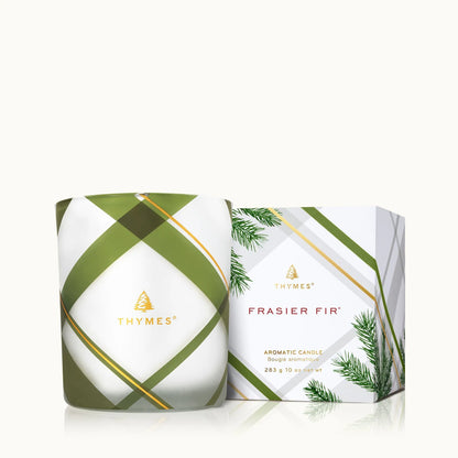 Frasier Fir Frosted Plaid Candle - Medium 10oz