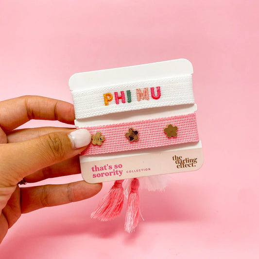 Sorority Woven Bracelet Set - Phi Mu