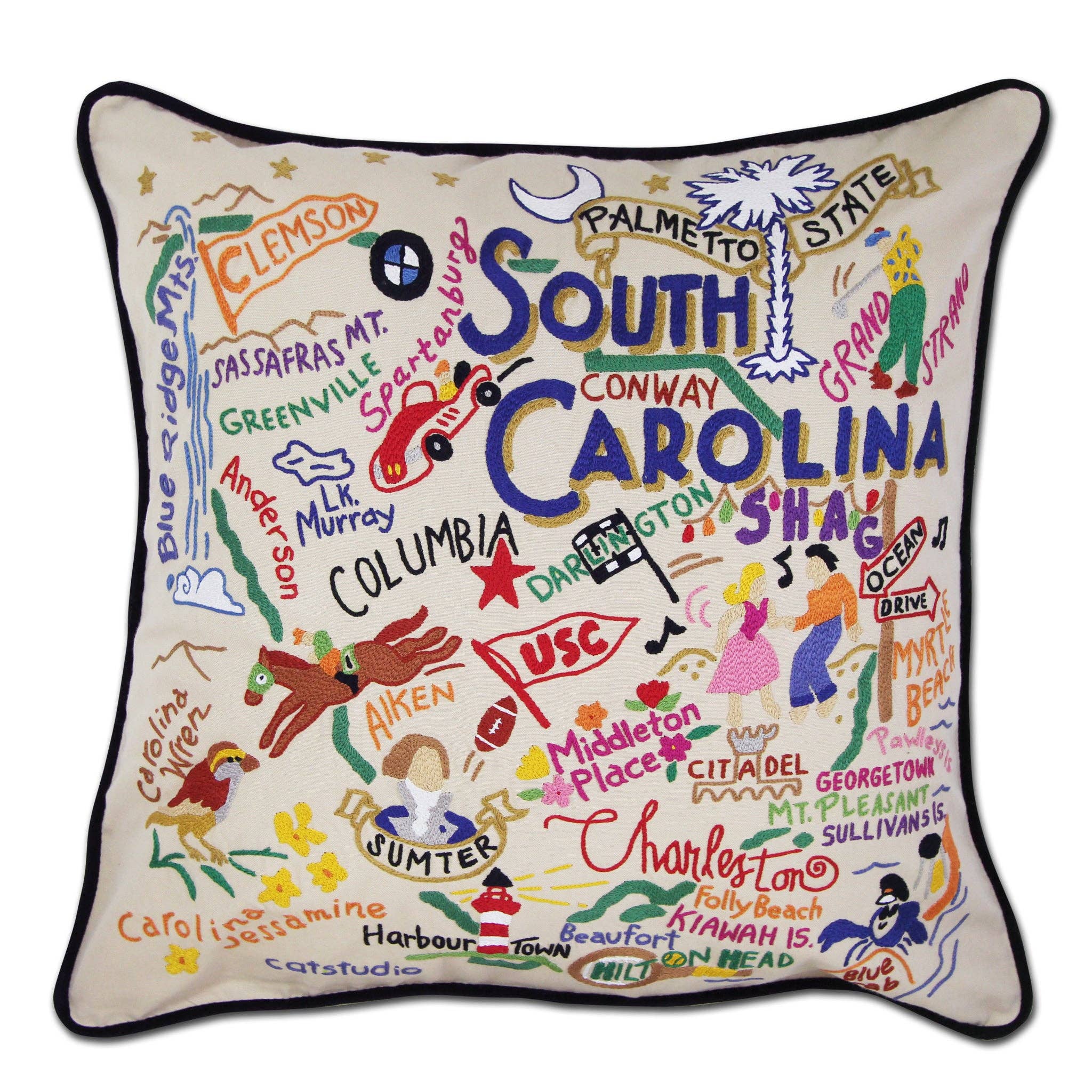 catstudio - South Carolina Hand-Embroidered Pillow