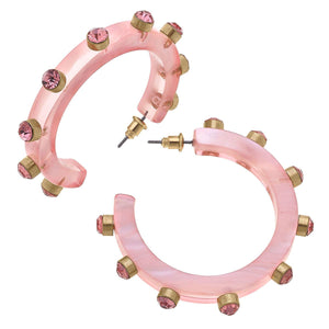 Renee Hoop Earrings - Pink