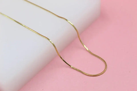 18K Gold Filled 1mm Smooth Snake Box Chain