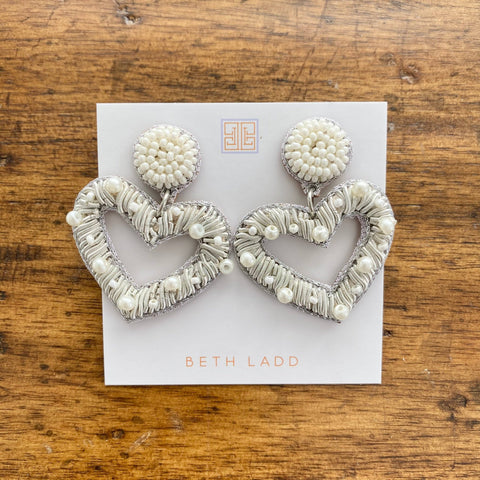 Beth Ladd Collections - Ivory Pearl Heart Earrings