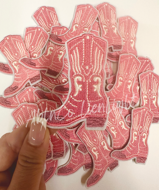 3” Pink Cowgirl Boot Patch